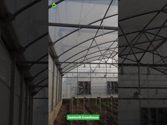 Estufa de filme plástico tropical com design em dente de serra