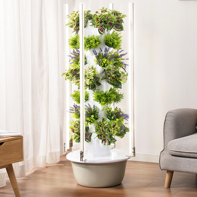 Jardim interior 5 camadas Petal sistema hidropônico sem solo Torre de crescimento com luz LED