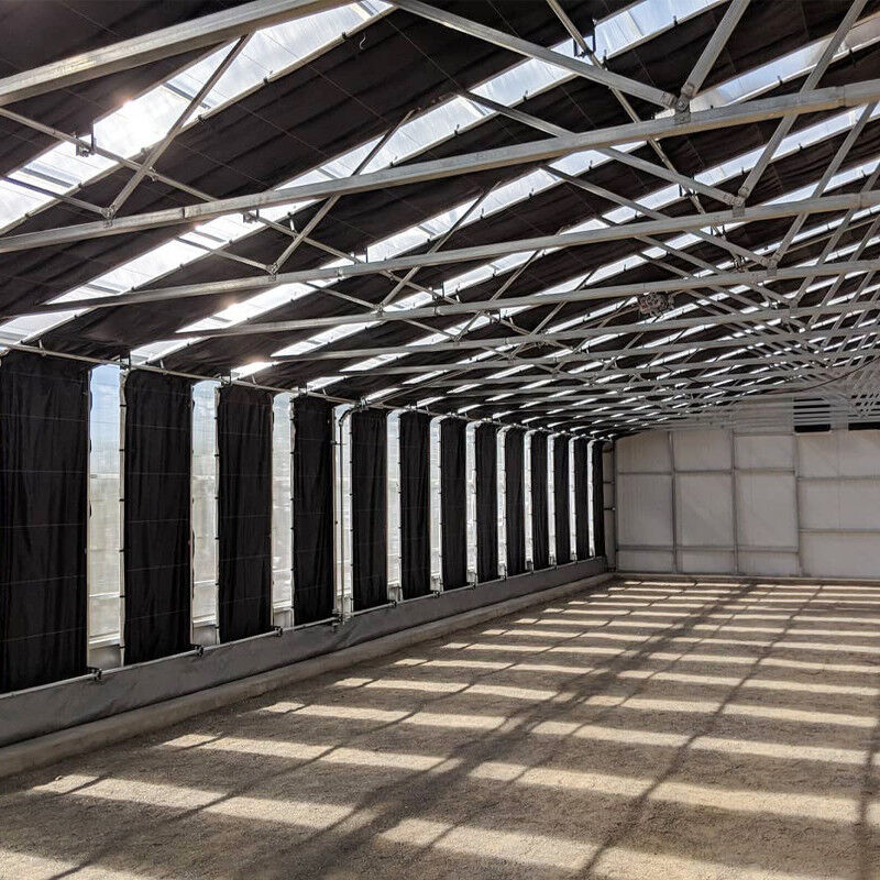 Estufa de privação de luz completa com filme de apagão e quadro de tubos de aço galvanizado a quente personalizado