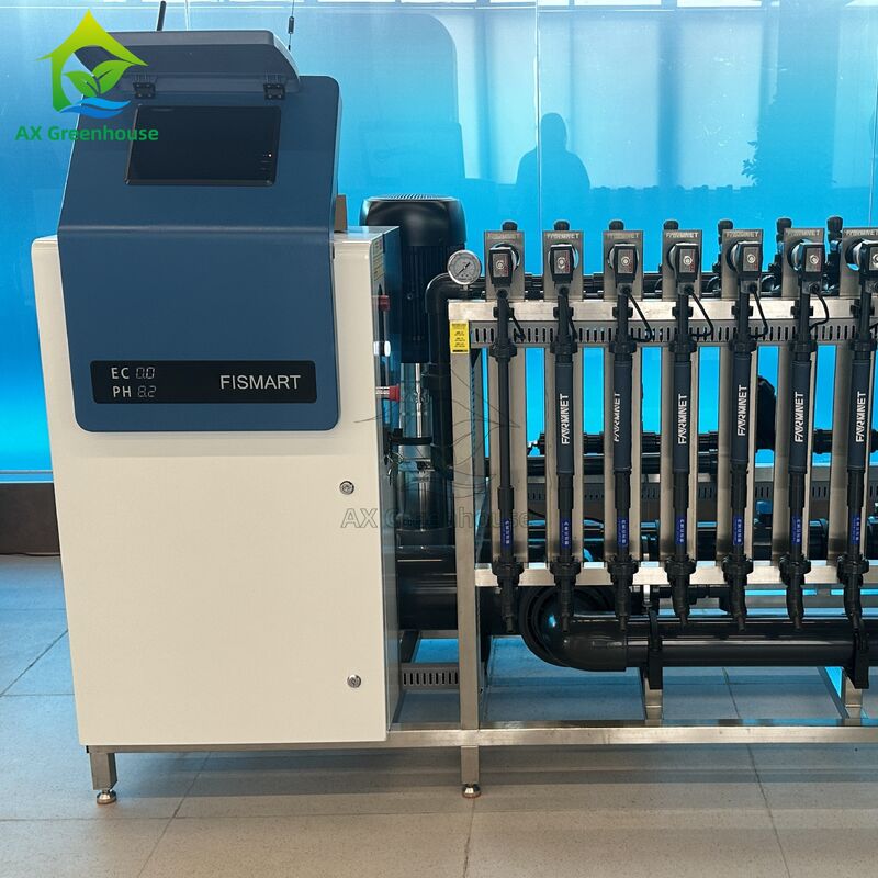 FISMART-C Máquina de fertilizantes de irrigação por gotejamento com 9 canais de fertilizantes 304 Estrutura de aço inoxidável e controlo EC/PH de precisão